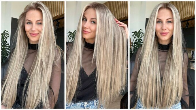 Glueless lace wig in color "JULIANNE HOUGH" (22" with thicker ends)