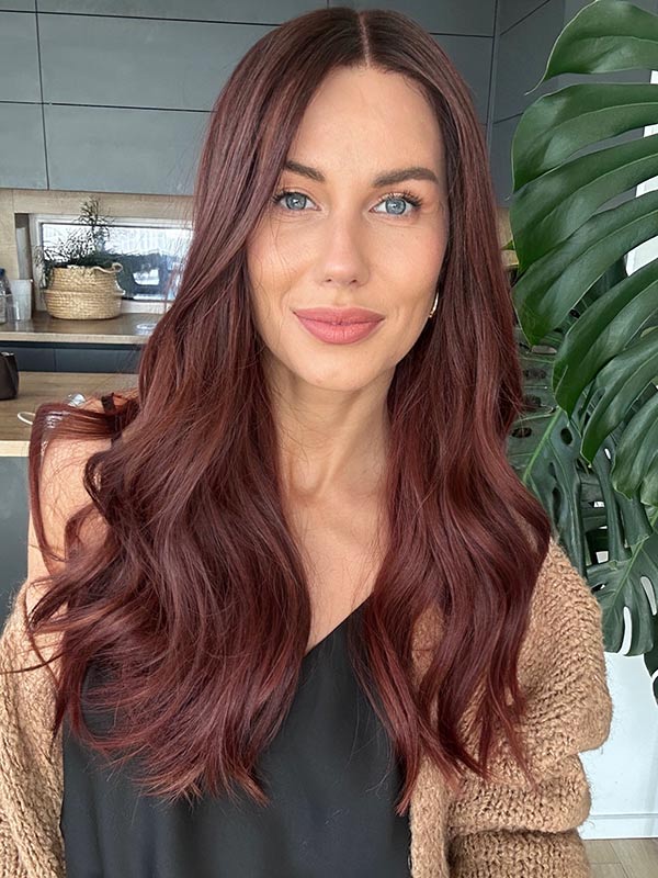 dark red wig dua lipa mid length 3